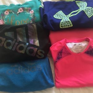 Girls Under Armour and Adidas hoodies - 10/12-Small like NEW- almost new